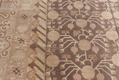 Doris Leslie Blau Collection Samarkand Beige and Brown Hand Knotted Wool Rug