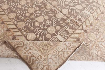 Doris Leslie Blau Collection Samarkand Beige and Brown Hand Knotted Wool Rug