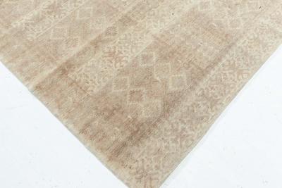 Doris Leslie Blau Collection Samarkand Beige and Brown Handmade Wool Carpet