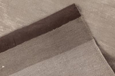 Doris Leslie Blau Collection Solid Steel Gray and Taupe Handmade Silk Rug