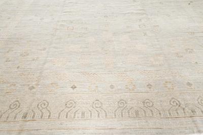 Doris Leslie Blau Collection Square Samarkand Botanic Beige and Gray Rug
