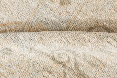 Doris Leslie Blau Collection Square Samarkand Botanic Beige and Gray Rug