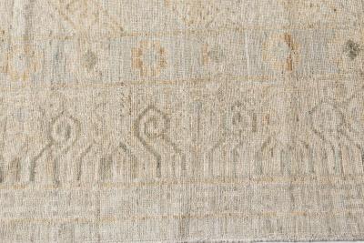 Doris Leslie Blau Collection Square Samarkand Botanic Beige and Gray Rug