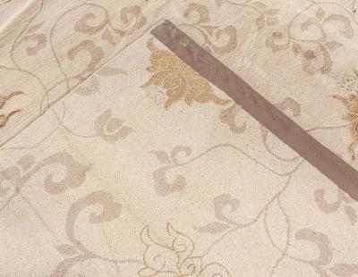 Doris Leslie Blau Collection Surface Subtly Floral Beige and Brown Silk Rug