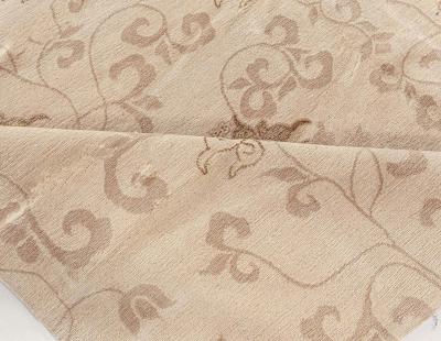 Doris Leslie Blau Collection Surface Subtly Floral Beige and Brown Silk Rug
