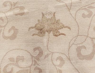 Doris Leslie Blau Collection Surface Subtly Floral Beige and Brown Silk Rug