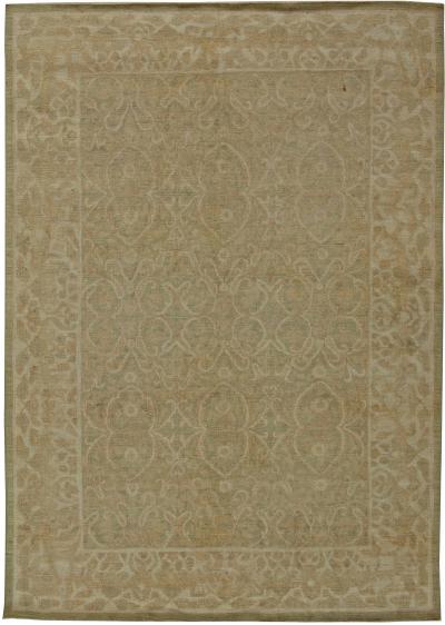 Doris Leslie Blau Collection Tabriz Design Brown and Beige Handmade Wool Rug