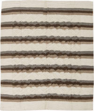 Doris Leslie Blau Collection Taurus Rug in White Grey and Brown Stripes