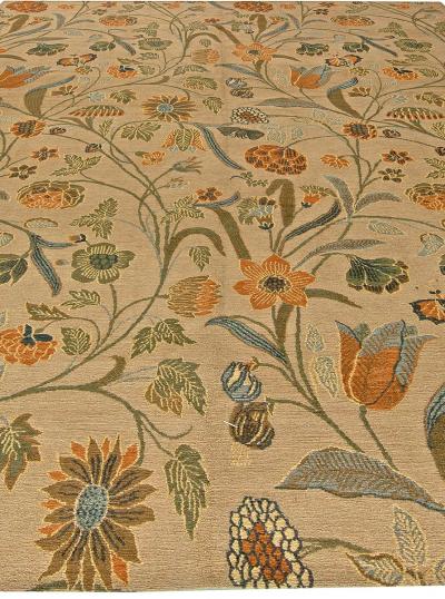 Doris Leslie Blau Collection Tibetan European Inspired Floral Handmade Wool Rug