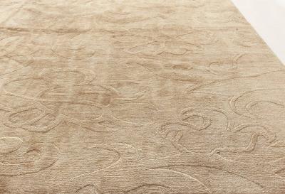 Doris Leslie Blau Collection Tibetan Marble Floral Beige Hand Knotted Wool Rug