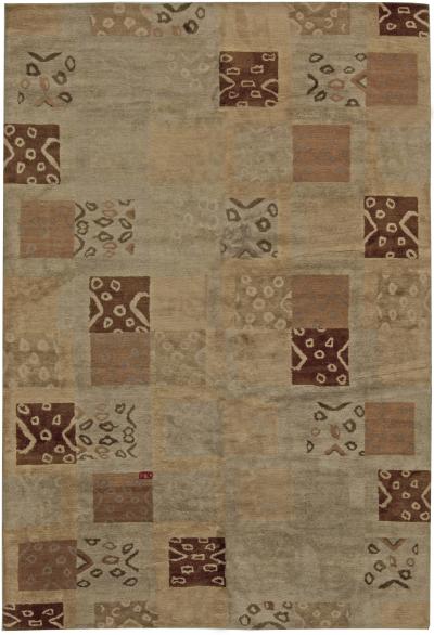 Doris Leslie Blau Collection Tibetan Rug in Warm Palette of Brown and Beige