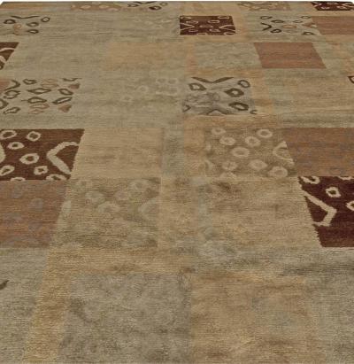 Doris Leslie Blau Collection Tibetan Rug in Warm Palette of Brown and Beige