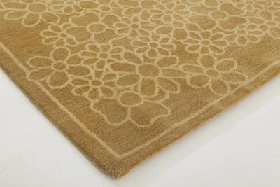 Doris Leslie Blau Collection Tibetan Yellow Green Handmade Silk and Wool Rug