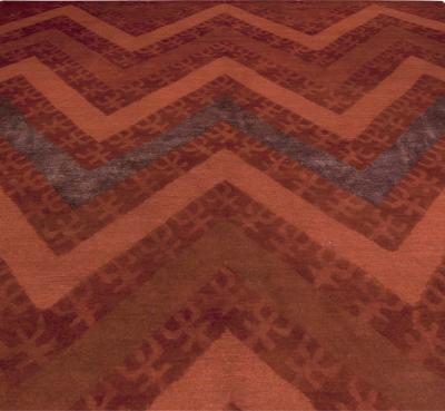 Doris Leslie Blau Collection Tibetan Zig Zag Design Red Handwoven Wool Rug