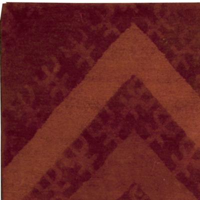 Doris Leslie Blau Collection Tibetan Zig Zag Design Red Handwoven Wool Rug