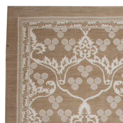 Doris Leslie Blau Collection Traditional European Inspired Beige White Wool Rug