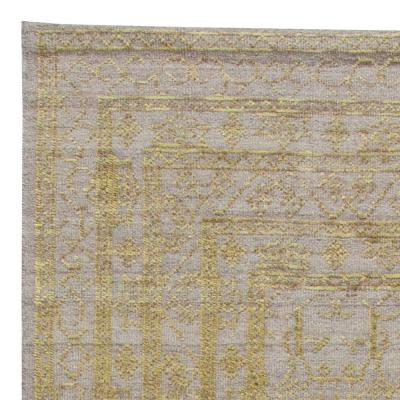 Doris Leslie Blau Collection Traditional Samarkand Gold Taupe Handmade Wool Rug