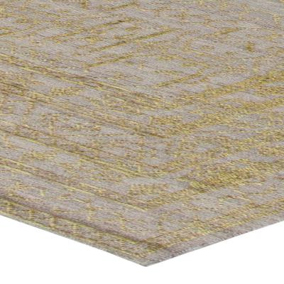 Doris Leslie Blau Collection Traditional Samarkand Gold Taupe Handmade Wool Rug