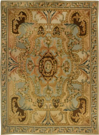 Doris Leslie Blau Collection Traditional Savonnerie Inspired High Low Wool Rug