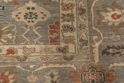 Doris Leslie Blau Collection Traditional Sultanabad Design Blue and Gray Rug
