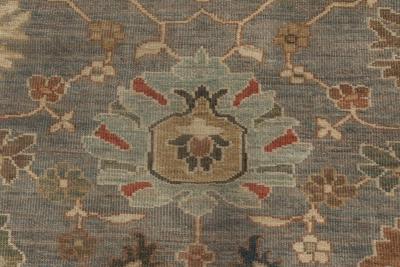 Doris Leslie Blau Collection Traditional Sultanabad Design Blue and Gray Rug