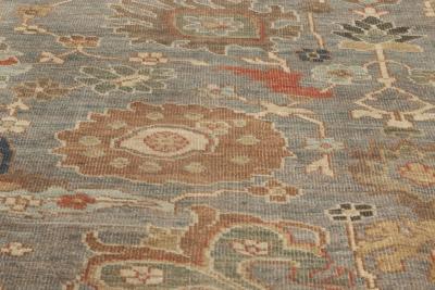 Doris Leslie Blau Collection Traditional Sultanabad Design Blue and Gray Rug