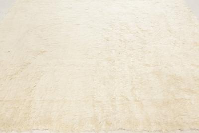 Doris Leslie Blau Collection Tribal Style Moroccan White Handmade Wool Runner