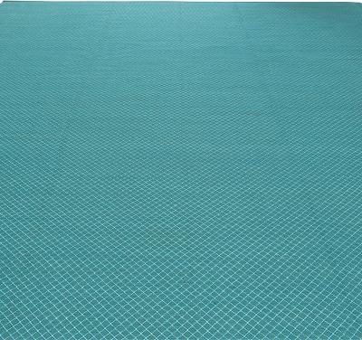 Doris Leslie Blau Collection Turquoise Geometric Design Flat weave Viscose Rug