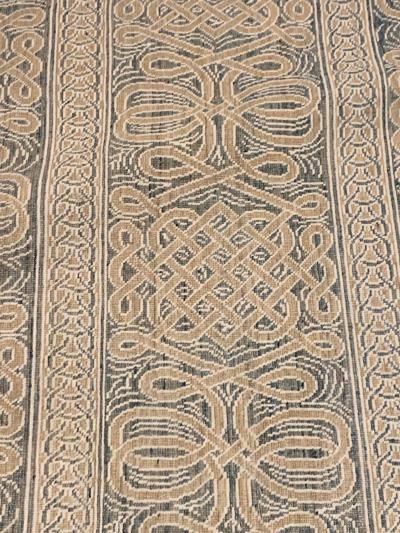 Doris Leslie Blau Collection Vespero Beige Blue and White Hand Knotted Wool Rug