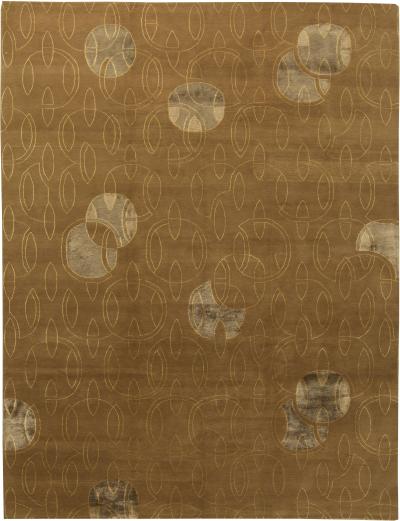 Doris Leslie Blau Collection Warm Brown and Gray Handmade Wool Rug