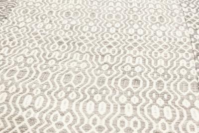 Doris Leslie Blau Collection White Gray Flat Weave Wool Rug
