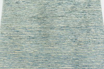 Doris Leslie Blau Contemporary Beige Blue Knotted Wool Runner