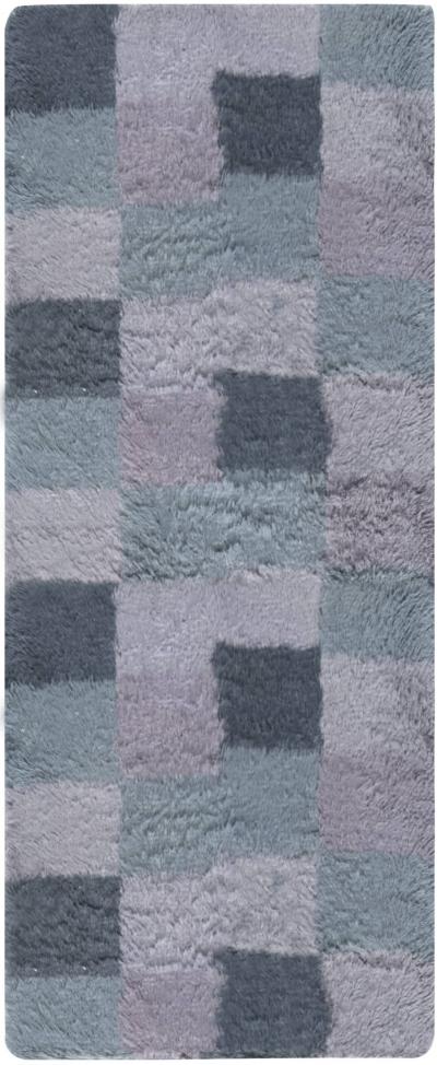 Doris Leslie Blau Contemporary Bluebell Blue Purple Swedish Rya Design Wool Rug