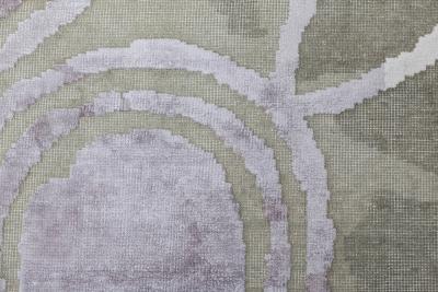 Doris Lesslie Blau Collection Extra large Abstract High low Silk Wool Rug