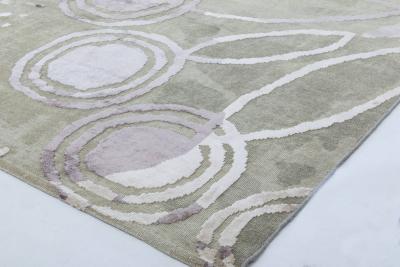 Doris Lesslie Blau Collection Extra large Abstract High low Silk Wool Rug