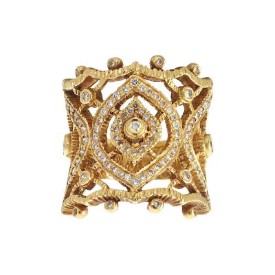 Doris Panos Doris Panos 18K Yellow Gold Diamond Cocktail Openwork Ring