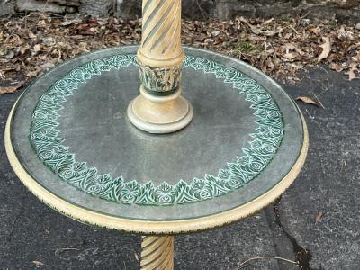 Dorothy Draper 1940s HOLLYWOOD CARVED WOOD AND EGLOMAISE TABLE FLOOR LAMP