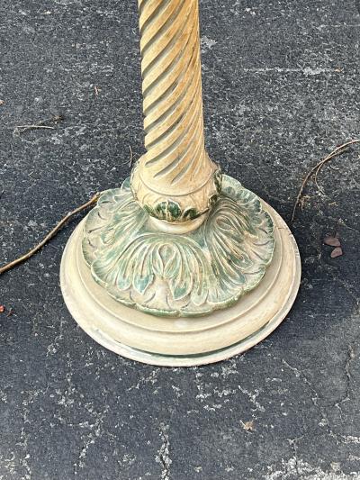 Dorothy Draper 1940s HOLLYWOOD CARVED WOOD AND EGLOMAISE TABLE FLOOR LAMP