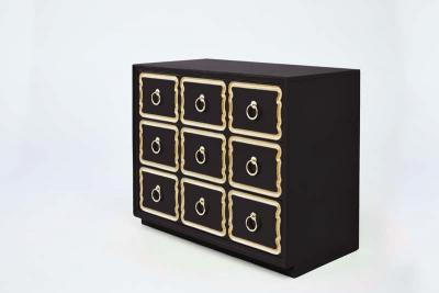 Dorothy Draper Authentic Dorothy Draper Espana Chest in Black Bean circa 1955