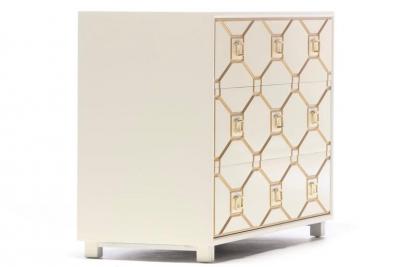 Dorothy Draper Dorothy Draper Viennese Collection Ivory Chest with Gold Incised Drawers