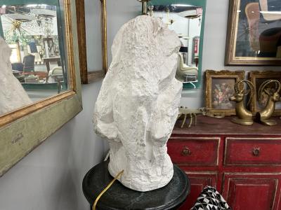 Dorothy Draper French Organic Modern Serge Roche Inspired Plaster Lamp