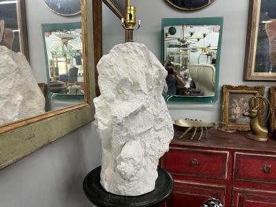 Dorothy Draper French Organic Modern Serge Roche Inspired Plaster Lamp