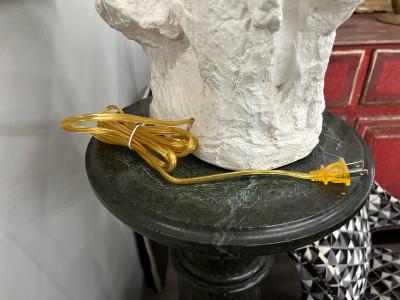 Dorothy Draper French Organic Modern Serge Roche Inspired Plaster Lamp