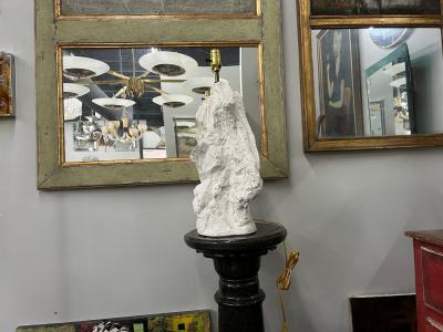 Dorothy Draper French Organic Modern Serge Roche Inspired Plaster Lamp