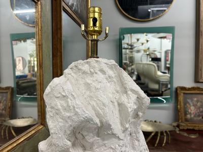 Dorothy Draper French Organic Modern Serge Roche Inspired Plaster Lamp