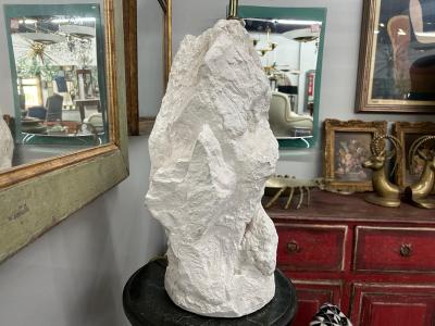 Dorothy Draper French Organic Modern Serge Roche Inspired Plaster Lamp