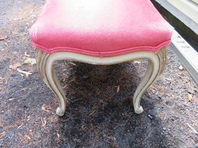 Dorothy Draper Hollywood Regency Cabriole Leg Bench Painted Gilt Finish