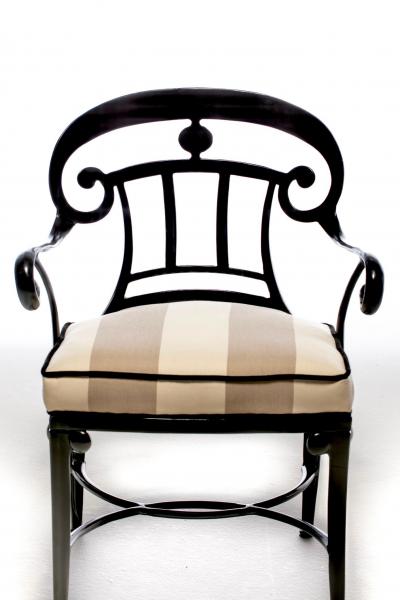 Dorothy Draper Hollywood Regency Style Set of 16 Indoor Outdoor Black Dining Chairs