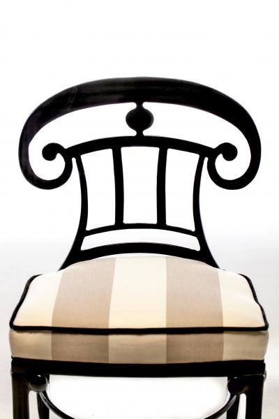 Dorothy Draper Hollywood Regency Style Set of 16 Indoor Outdoor Black Dining Chairs