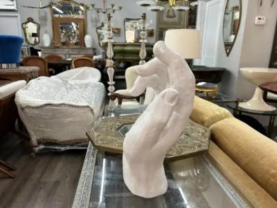 Dorothy Draper Large French Neoclassical Style Plaster Hand Sculpture